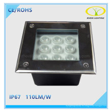 IP67 Outdoor Landscape 9W Underground LED Light con diseño cuadrado